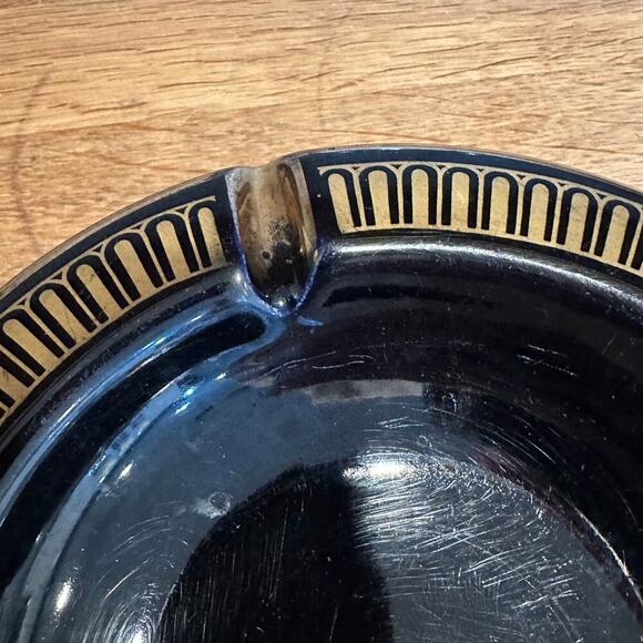 I. Spyropoulos Black & Gold Hand Made in Greece Ashtray - Picture 5 of 8
